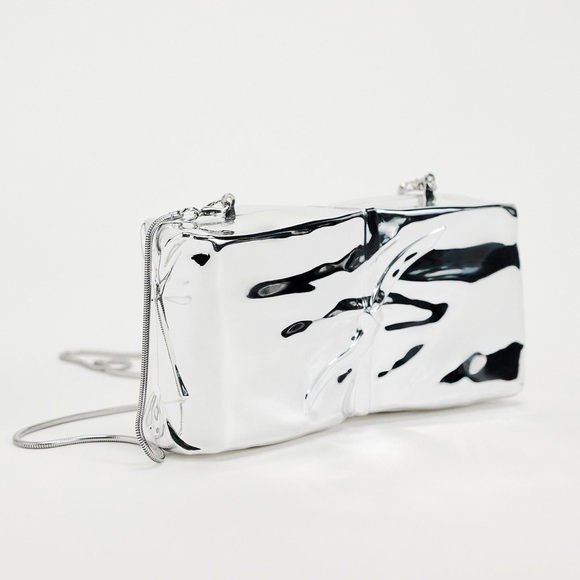 ZARA METALLIC BOX CLUTCH - Picture 3 of 6